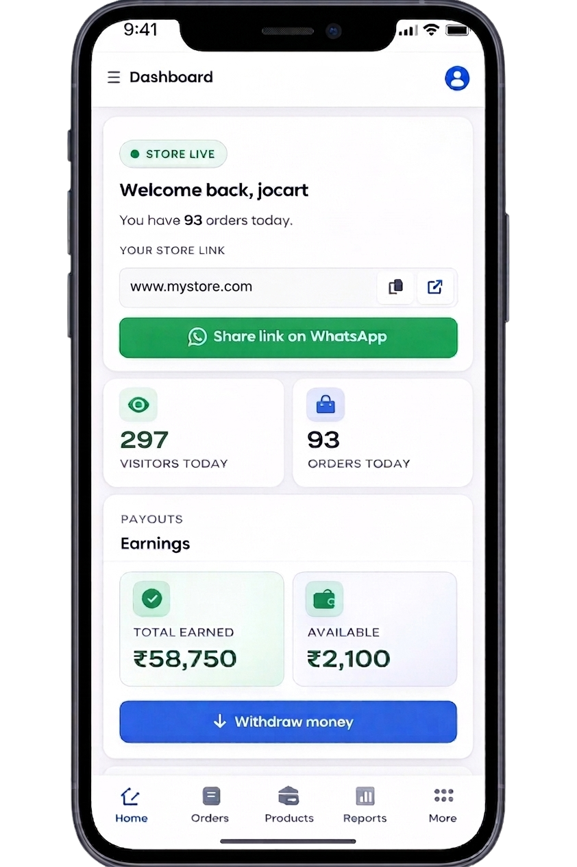 Your online store — dashboard, orders, and growth in one place